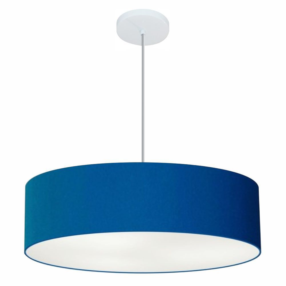Pendente Cilíndrico Md-4221 Cúpula em Tecido 60x15cm Azul Marinho - Bivolt Pendente Cilíndrico Md-4221 Cúpula em Tecido 60x15cm Azul Marinho - Bivolt