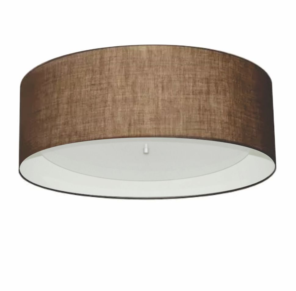 Plafon Cilíndrico Md-3008 Cúpula em Duplo Tecido 60x25cm Café - Branco - Bivolt Plafon Cilíndrico Md-3008 Cúpula em Duplo Tecido 60x25cm Café - Branco - Bivolt