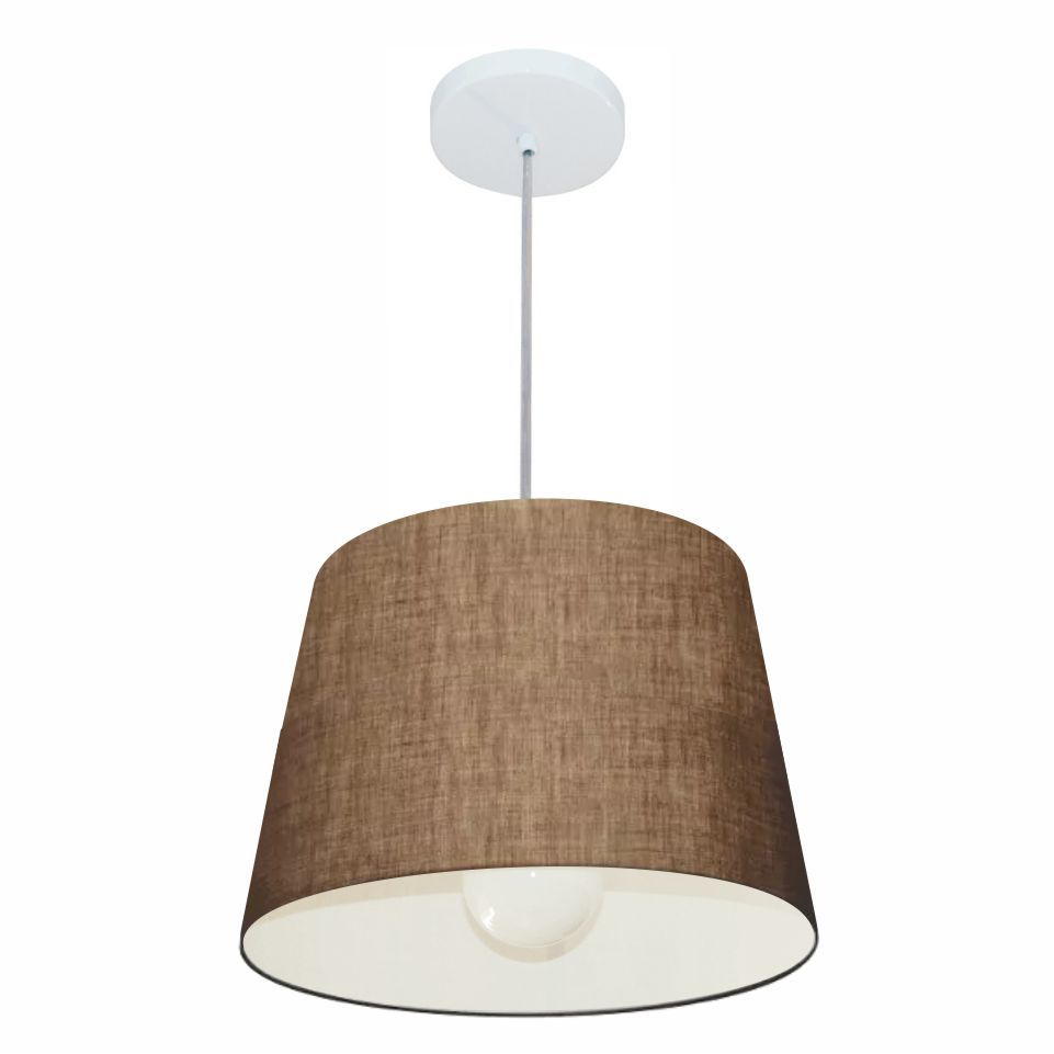 Pendente Cone Md-4240 Cúpula em Tecido 30/40x30cm Café - Bivolt Pendente Cone Md-4240 Cúpula em Tecido 30/40x30cm Café - Bivolt