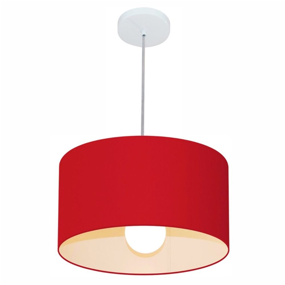 Pendente Cilíndrico Md-4031 Cúpula em Tecido 40x21cm Bordô - Bivolt Pendente Cilíndrico Md-4031 Cúpula em Tecido 40x21cm Bordô - Bivolt