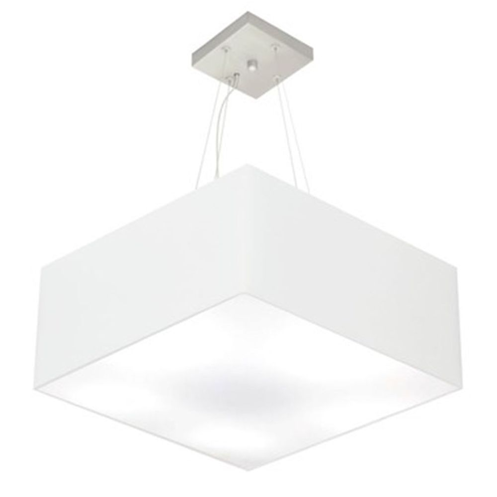 Pendente Quadrado Md-4199 Cúpula em Tecido 30-60x60cm Branco - Bivolt Pendente Quadrado Md-4199 Cúpula em Tecido 30-60x60cm Branco - Bivolt