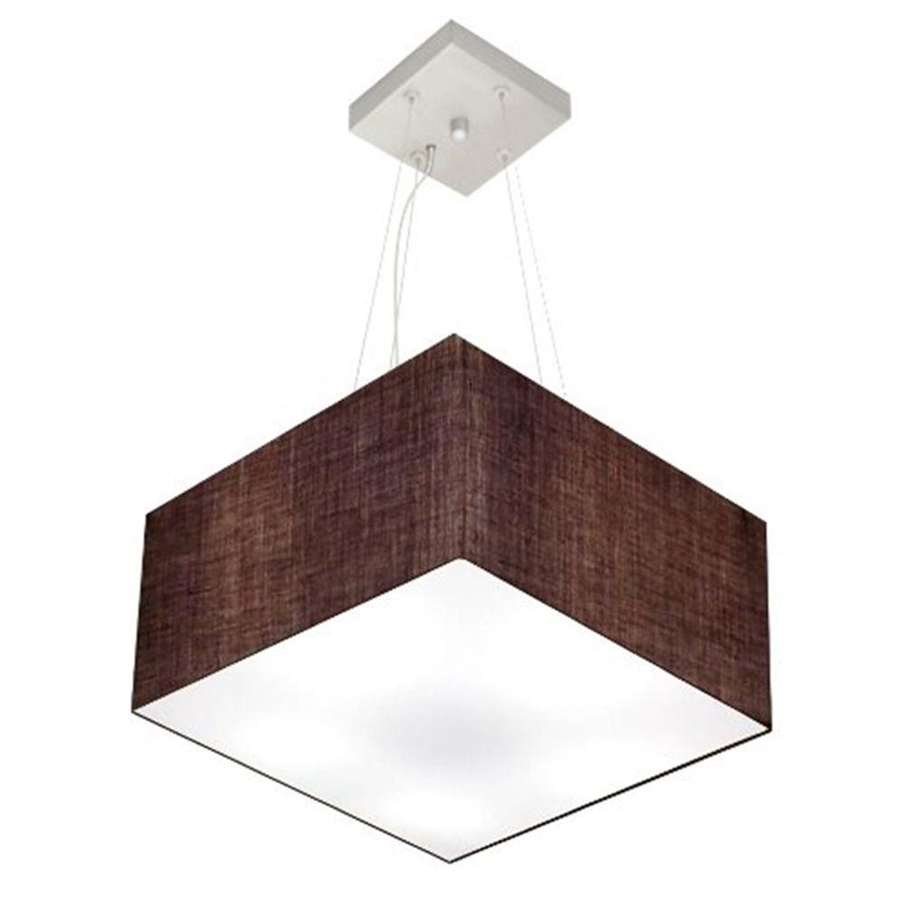 Pendente Quadrado Md-4005 Cúpula em Tecido 21-35x35cm Café - Bivolt Pendente Quadrado Md-4005 Cúpula em Tecido 21-35x35cm Café - Bivolt