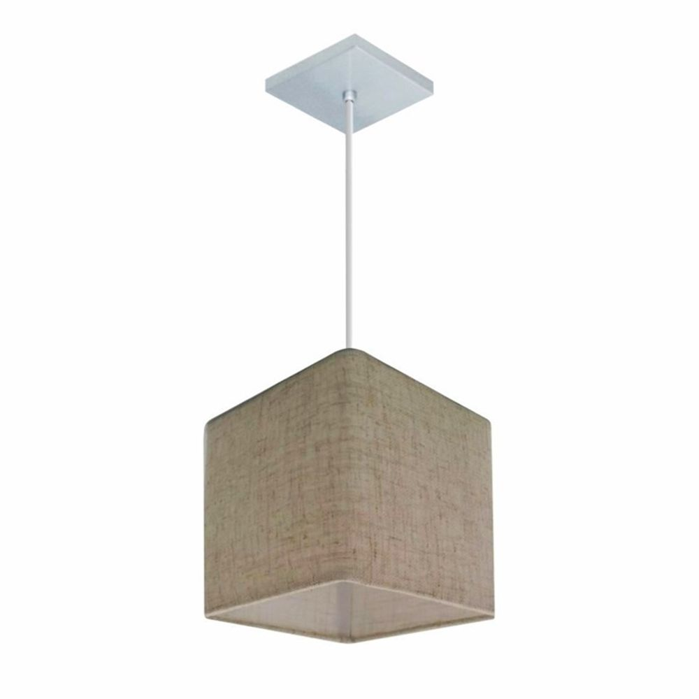 Pendente Quadrado Md-4224 Cúpula em Tecido 16/16x16cm Rústico Bege - Bivolt Pendente Quadrado Md-4224 Cúpula em Tecido 16/16x16cm Rústico Bege - Bivolt