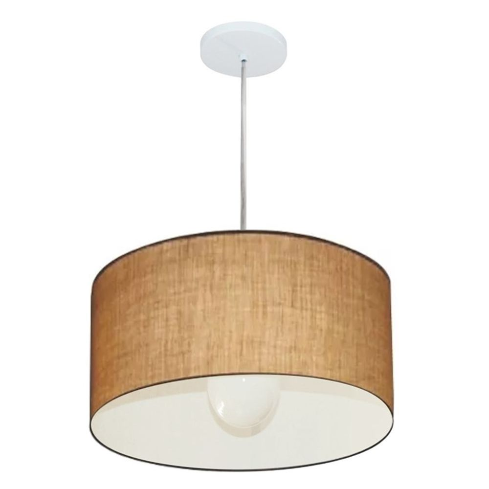 Pendente Cilíndrico Md-4202 Cúpula em Tecido 40x25cm Palha - Bivolt Pendente Cilíndrico Md-4202 Cúpula em Tecido 40x25cm Palha - Bivolt