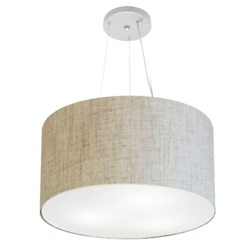 Pendente Cilíndrico Md-4187 Cúpula em Tecido 45x30cm Rústico Bege - Bivolt Pendente Cilíndrico Md-4187 Cúpula em Tecido 45x30cm Rústico Bege - Bivolt