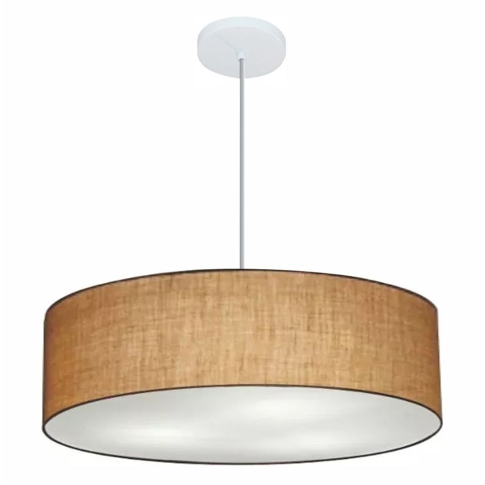 Pendente Cilíndrico Md-4221 Cúpula em Tecido 60x15cm Palha - Bivolt Pendente Cilíndrico Md-4221 Cúpula em Tecido 60x15cm Palha - Bivolt