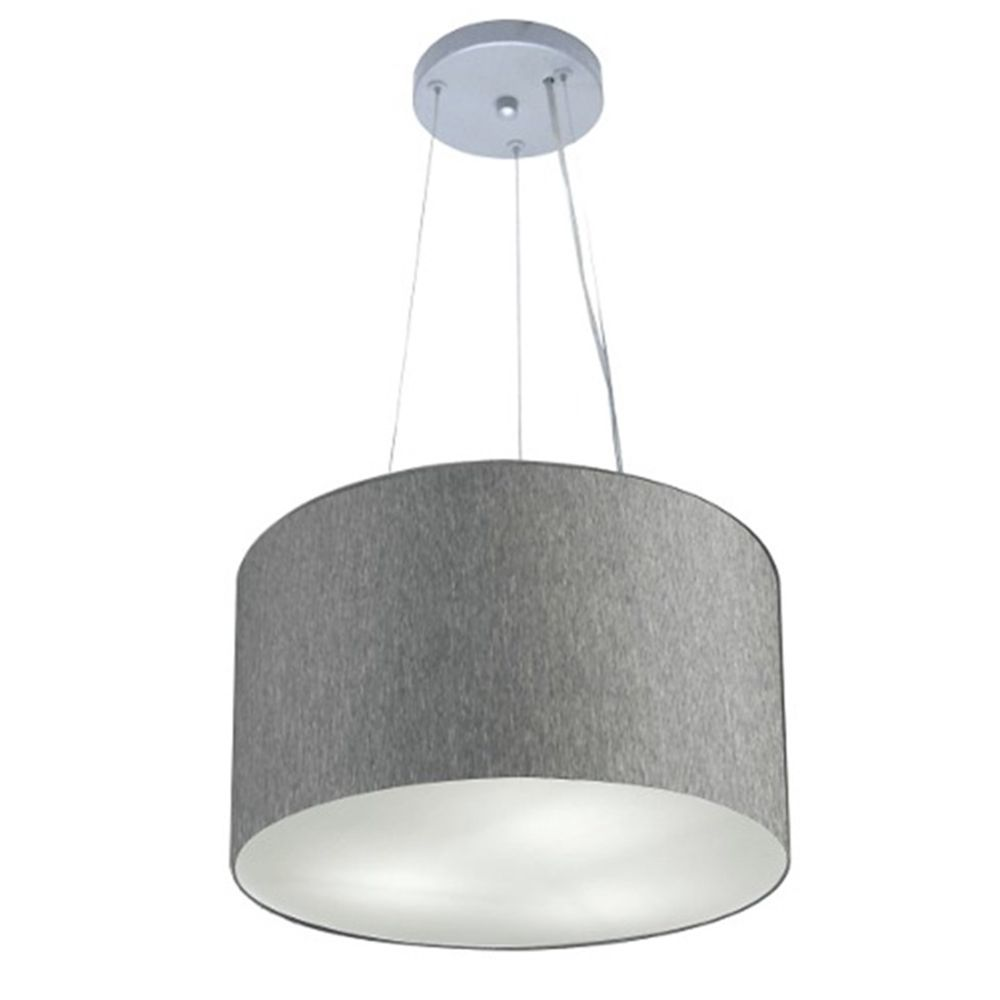 Pendente Cilíndrico Md-4009 Cúpula em Tecido 40x21cm Rústico Cinza - Bivolt Pendente Cilíndrico Md-4009 Cúpula em Tecido 40x21cm Rústico Cinza - Bivolt