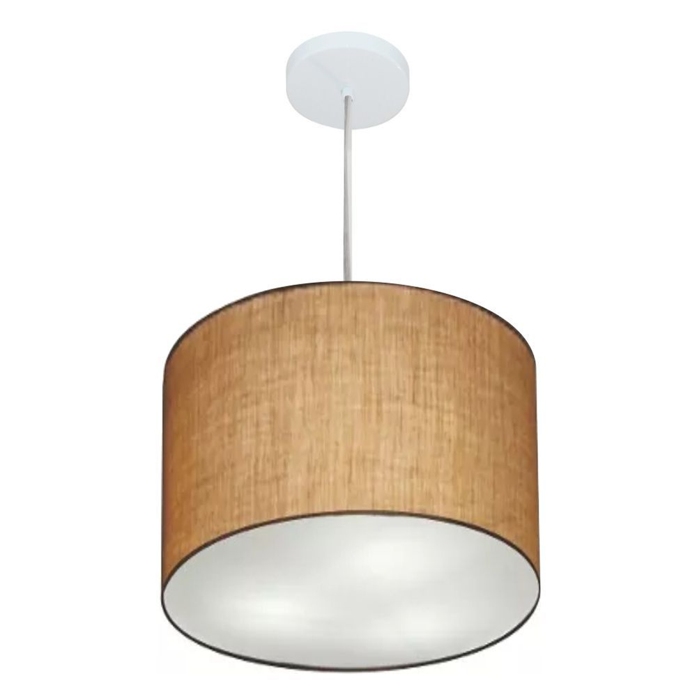 Pendente Cilíndrico Md-4216 Cúpula em Tecido 40x30cm Palha - Bivolt Pendente Cilíndrico Md-4216 Cúpula em Tecido 40x30cm Palha - Bivolt