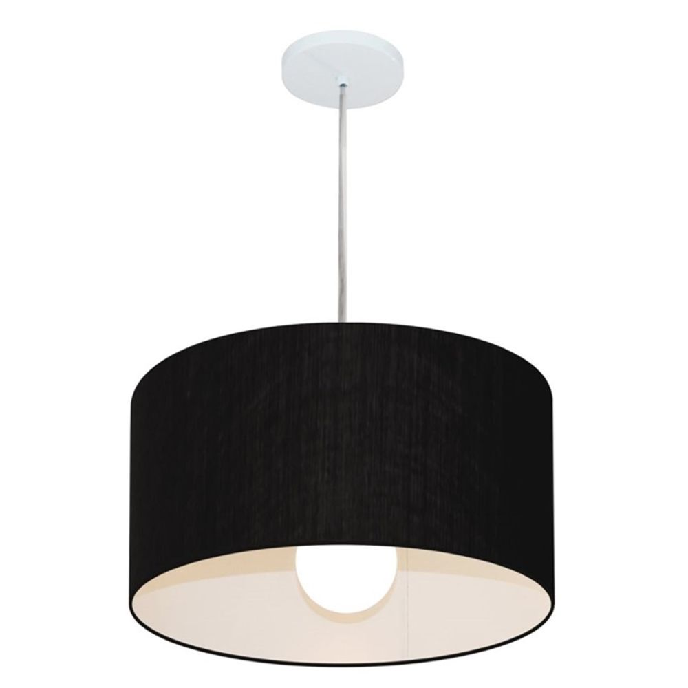 Pendente Cilíndrico Md-4202 Cúpula em Tecido 40x25cm Preto - Bivolt Pendente Cilíndrico Md-4202 Cúpula em Tecido 40x25cm Preto - Bivolt
