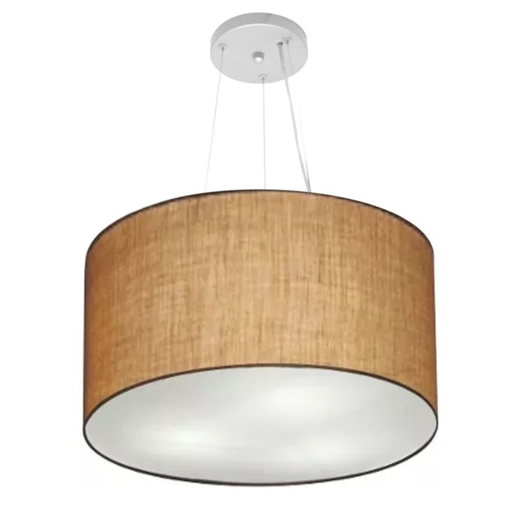 Pendente Cilíndrico Md-4187 Cúpula em Tecido 45x30cm Palha - Bivolt Pendente Cilíndrico Md-4187 Cúpula em Tecido 45x30cm Palha - Bivolt