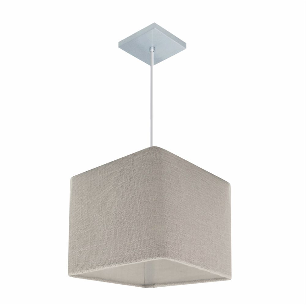 Pendente Quadrado Md-4058 Cúpula em Tecido 21/25x25cm Rústico Cinza - Bivolt Pendente Quadrado Md-4058 Cúpula em Tecido 21/25x25cm Rústico Cinza - Bivolt