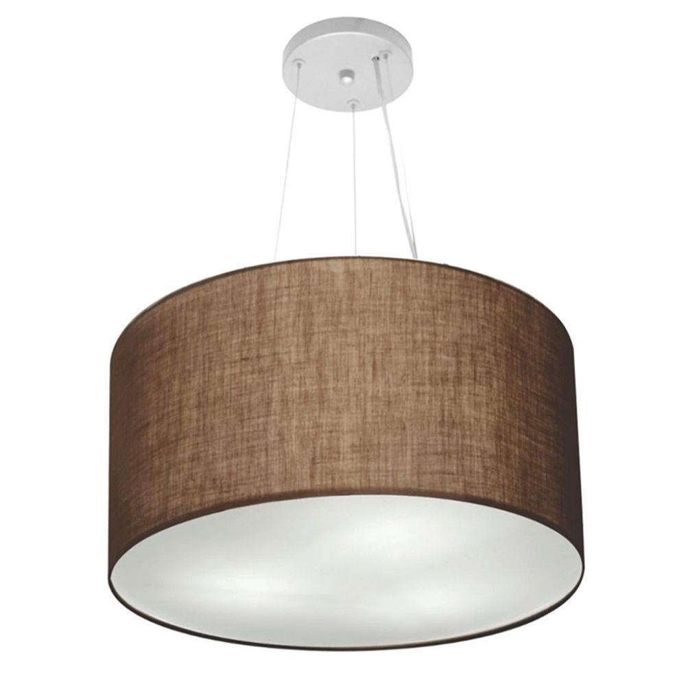 Pendente Cilíndrico Md-4187 Cúpula em Tecido 45x30cm Café - Bivolt Pendente Cilíndrico Md-4187 Cúpula em Tecido 45x30cm Café - Bivolt