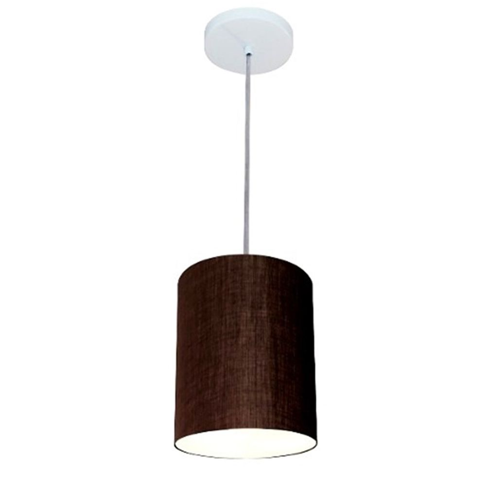 Pendente Cilíndrico Md-4012 Cúpula em Tecido 18x25cm Café - Bivolt Pendente Cilíndrico Md-4012 Cúpula em Tecido 18x25cm Café - Bivolt