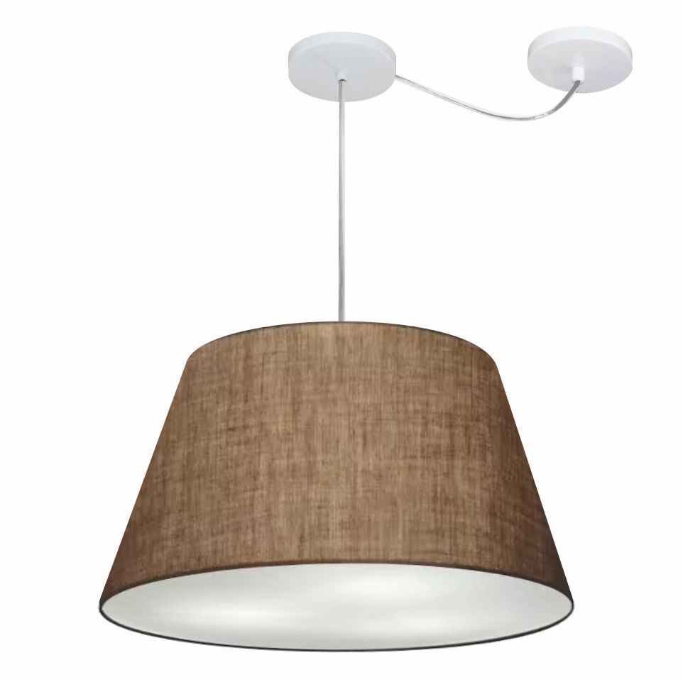 Pendente Cone Md-4283 Cúpula em Tecido 30/50x35cm Café - Bivolt Pendente Cone Md-4283 Cúpula em Tecido 30/50x35cm Café - Bivolt