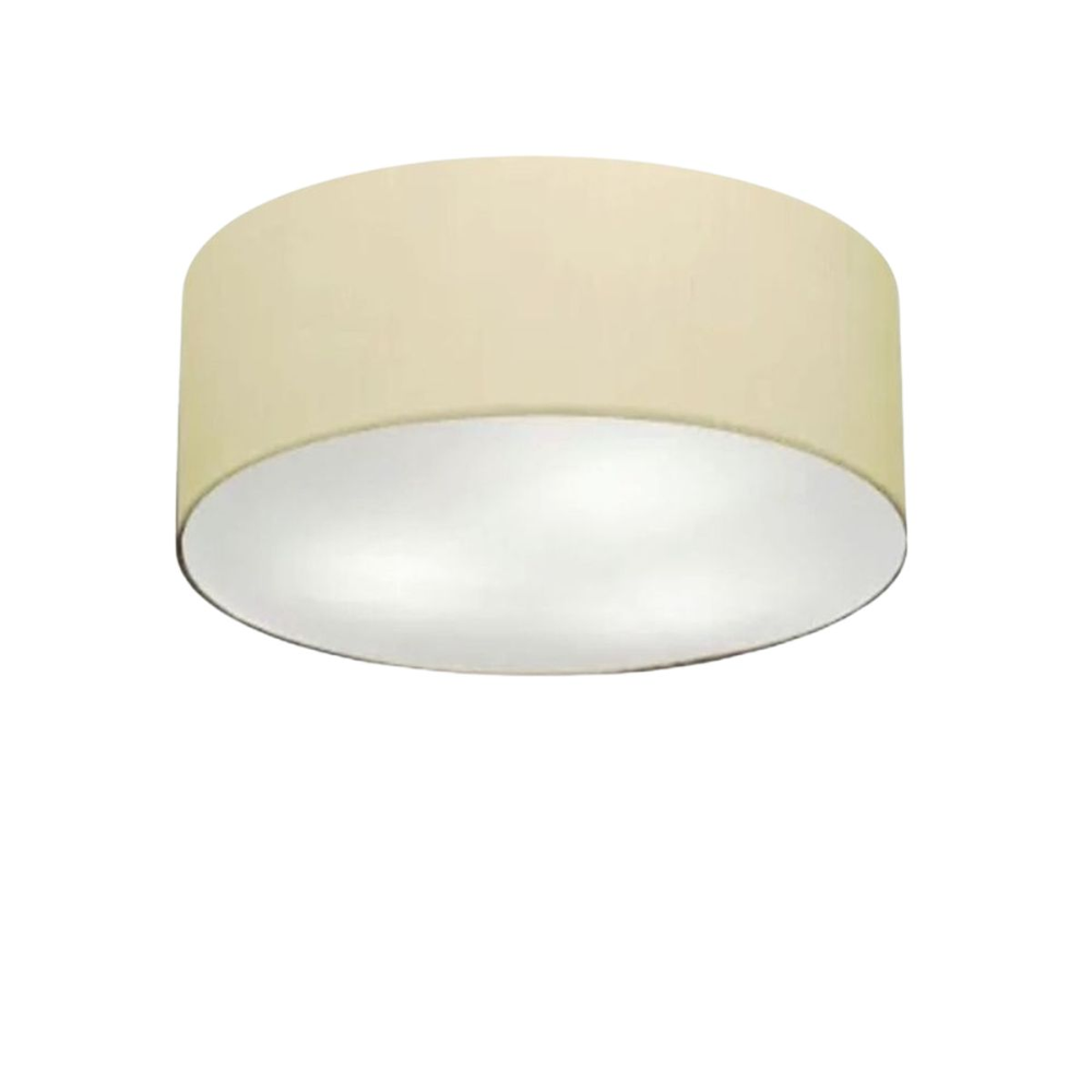 Plafon Cilíndrico Md-3046 Cúpula em Tecido 35x12cm Algodão Crú - Bivolt Plafon Cilíndrico Md-3046 Cúpula em Tecido 35x12cm Algodão Crú - Bivolt