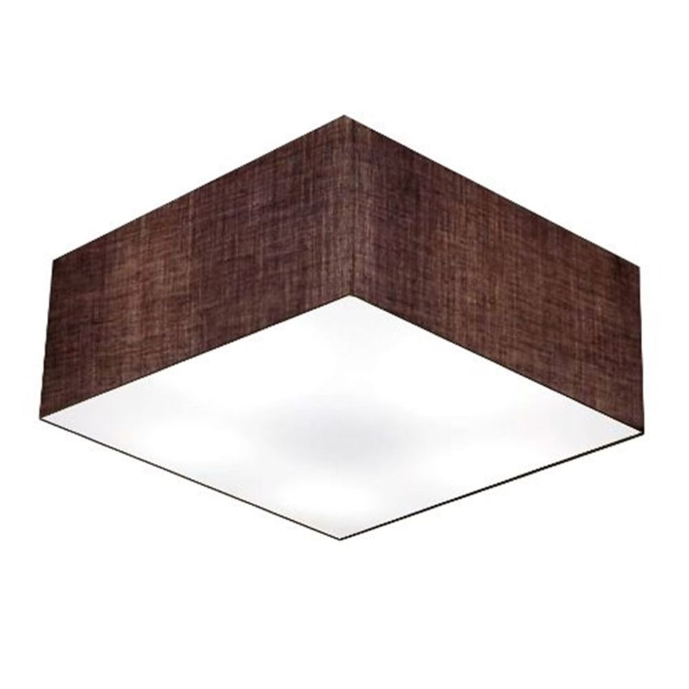 Plafon Quadrado Md-3053 Cúpula em Tecido 21/60x60cm Café - Bivolt Plafon Quadrado Md-3053 Cúpula em Tecido 21/60x60cm Café - Bivolt