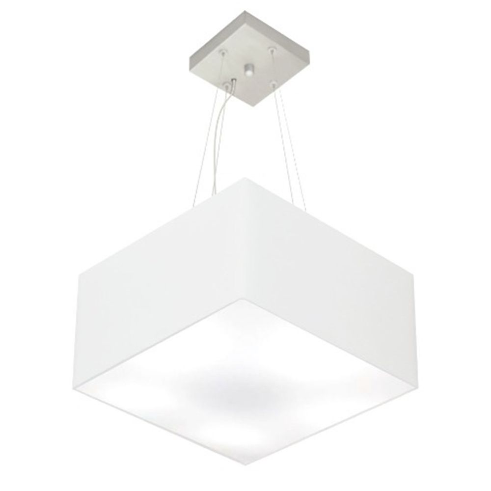 Pendente Quadrado Md-4005 Cúpula em Tecido 21-35x35cm Branco - Bivolt Pendente Quadrado Md-4005 Cúpula em Tecido 21-35x35cm Branco - Bivolt