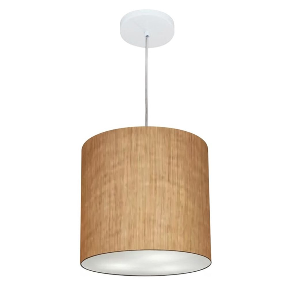 Pendente Cilíndrico Md-4036 Cúpula em Tecido 30x31cm Palha - Bivolt Pendente Cilíndrico Md-4036 Cúpula em Tecido 30x31cm Palha - Bivolt