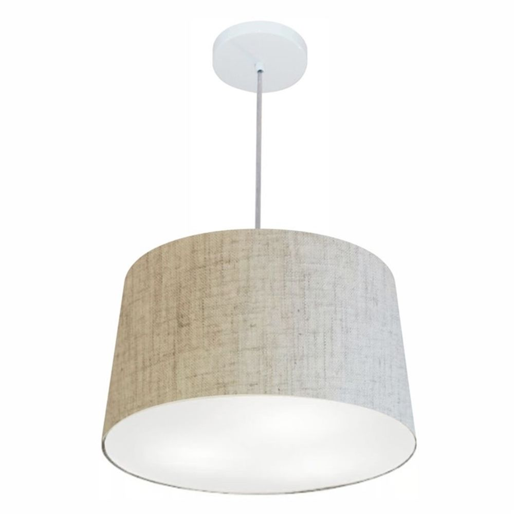 Pendente Cone Md-4156 Cúpula em Tecido 30/45x40cm Rústico Bege - Bivolt Pendente Cone Md-4156 Cúpula em Tecido 30/45x40cm Rústico Bege - Bivolt