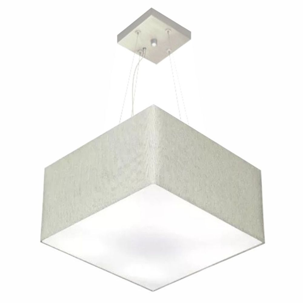 Pendente Quadrado Md-4197 Cúpula em Tecido 25-45x45cm Rústico Cinza - Bivolt Pendente Quadrado Md-4197 Cúpula em Tecido 25-45x45cm Rústico Cinza - Bivolt