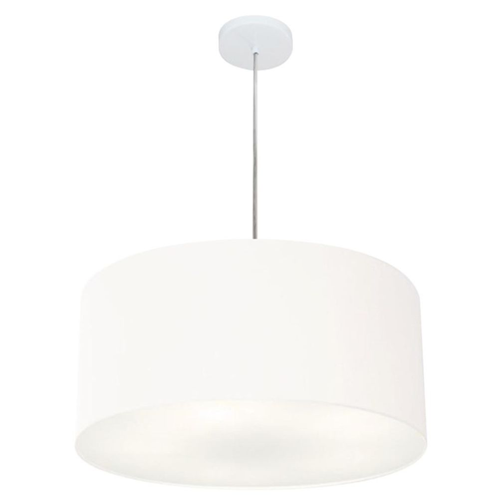 Pendente Cilíndrico Md-4220 Cúpula em Tecido 55x30cm Branco - Bivolt Pendente Cilíndrico Md-4220 Cúpula em Tecido 55x30cm Branco - Bivolt