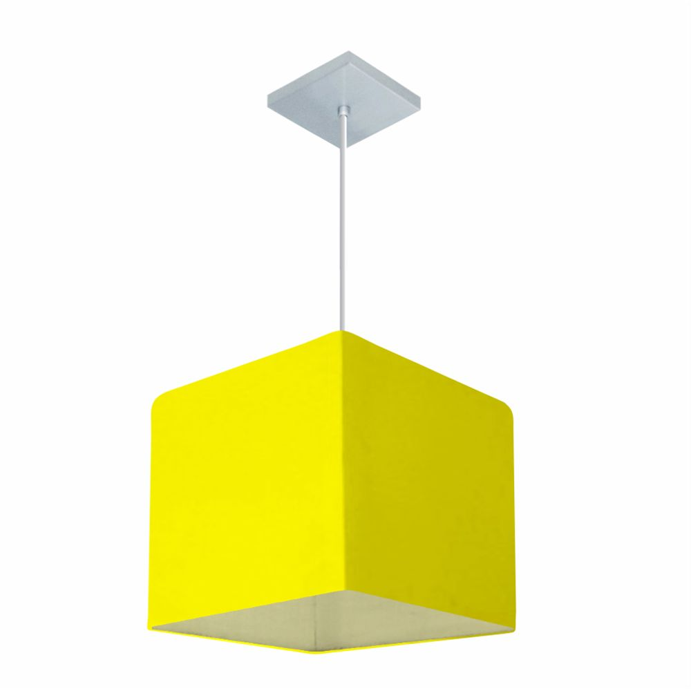 Pendente Quadrado Md-4058 Cúpula em Tecido 21/25x25cm Amarelo - Bivolt Pendente Quadrado Md-4058 Cúpula em Tecido 21/25x25cm Amarelo - Bivolt