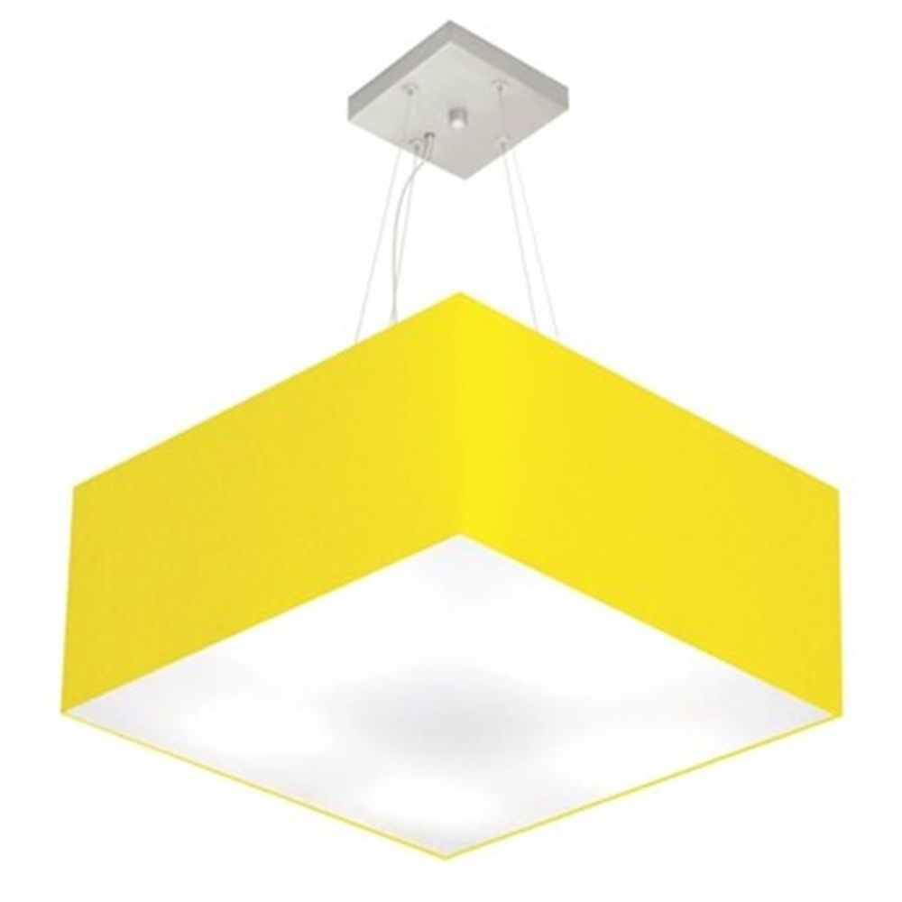 Pendente Quadrado Md-4006 Cúpula em Tecido 21-50x50cm Amarelo - Bivolt Pendente Quadrado Md-4006 Cúpula em Tecido 21-50x50cm Amarelo - Bivolt