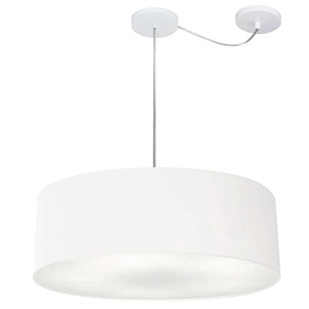 Pendente Cilíndrico Com Desvio Md-4259 Cúpula em Tecido 50x15cm Branco - Bivolt Pendente Cilíndrico Com Desvio Md-4259 Cúpula em Tecido 50x15cm Branco - Bivolt