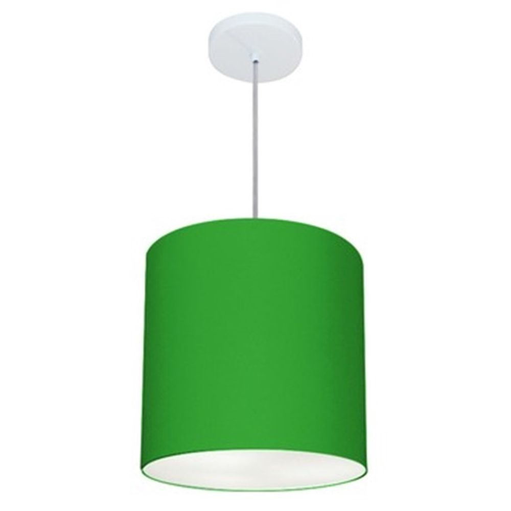 Pendente Cilíndrico Md-4036 Cúpula em Tecido 30x31cm Verde Folha - Bivolt Pendente Cilíndrico Md-4036 Cúpula em Tecido 30x31cm Verde Folha - Bivolt