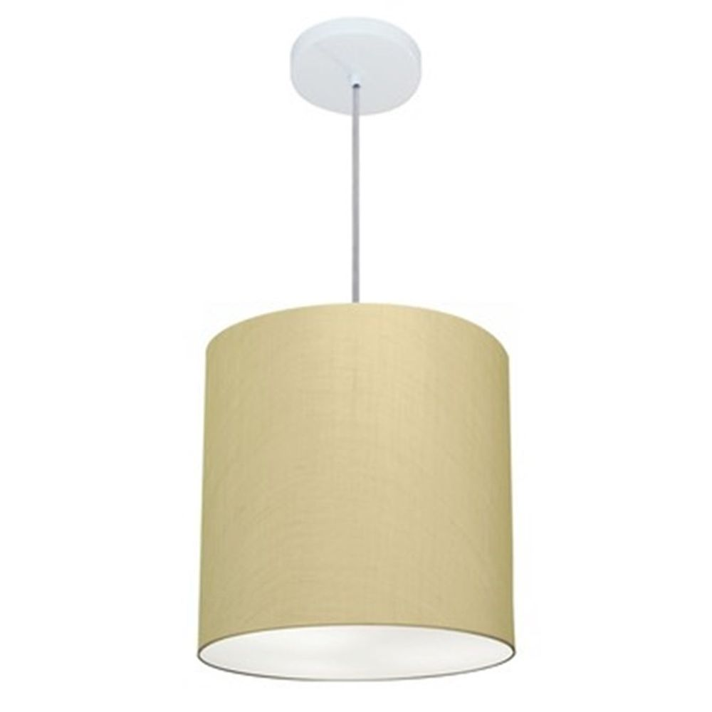 Pendente Cilíndrico Md-4036 Cúpula em Tecido 30x31cm Algodão Crú - Bivolt Pendente Cilíndrico Md-4036 Cúpula em Tecido 30x31cm Algodão Crú - Bivolt