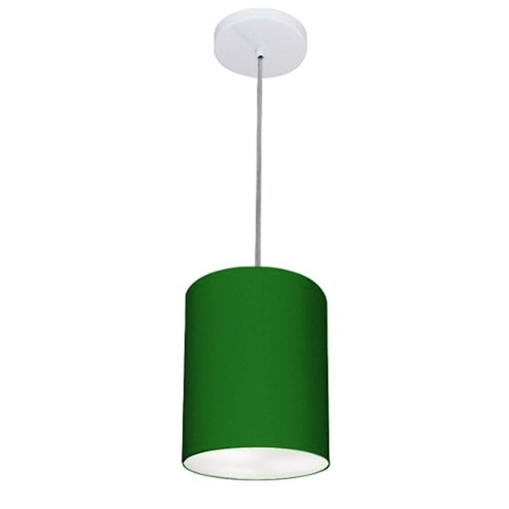 Pendente Cilíndrico Md-4012 Cúpula em Tecido 18x25cm Verde Folha - Bivolt Pendente Cilíndrico Md-4012 Cúpula em Tecido 18x25cm Verde Folha - Bivolt