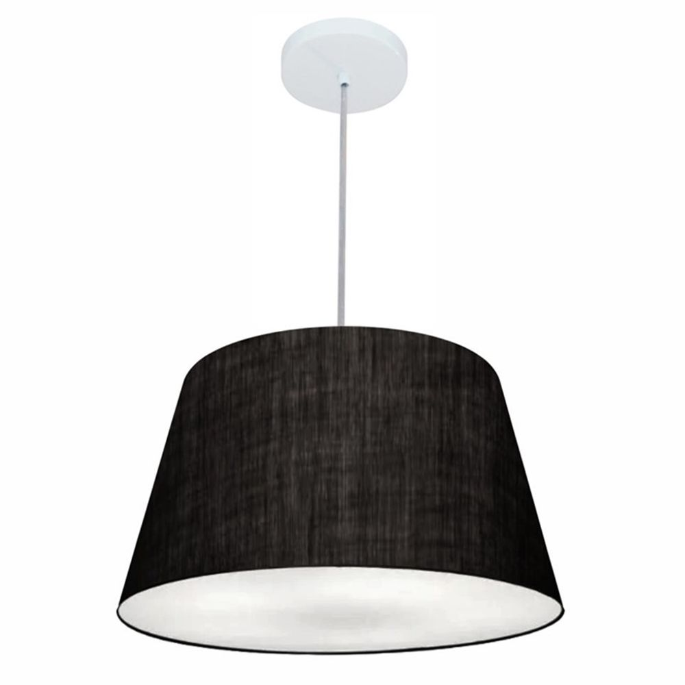 Pendente Cone Md-4021 Cúpula em Tecido 21-40x30cm Preto - Bivolt Pendente Cone Md-4021 Cúpula em Tecido 21-40x30cm Preto - Bivolt