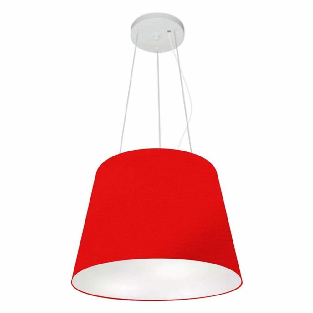 Pendente Cone Md-4152 Cúpula em Tecido 30/40x30cm Vermelho - Bivolt Pendente Cone Md-4152 Cúpula em Tecido 30/40x30cm Vermelho - Bivolt