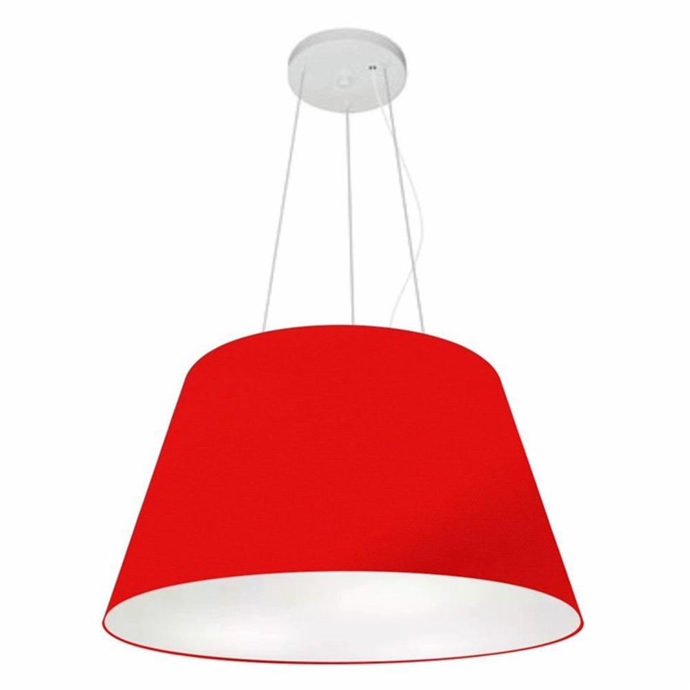 Pendente Cone Md-4141 Cúpula em Tecido 30-50x35cm Vermelho - Bivolt Pendente Cone Md-4141 Cúpula em Tecido 30-50x35cm Vermelho - Bivolt