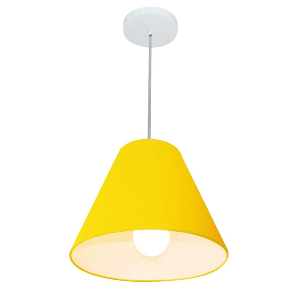 Pendente Cone Md-4028 Cúpula em Tecido 25-30x12cm Amarelo - Bivolt Pendente Cone Md-4028 Cúpula em Tecido 25-30x12cm Amarelo - Bivolt