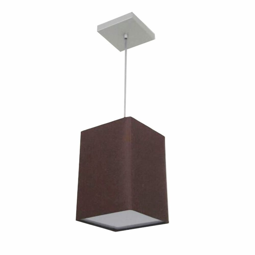 Pendente Quadrado Md-4007 Cúpula em Tecido 25/16x16cm Café - Bivolt Pendente Quadrado Md-4007 Cúpula em Tecido 25/16x16cm Café - Bivolt