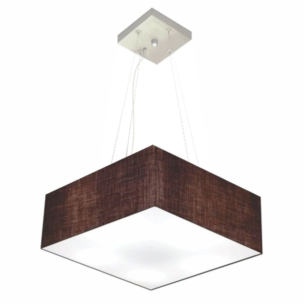 Pendente Quadrado Md-4194 Cúpula em Tecido 12-40x40cm Café - Bivolt Pendente Quadrado Md-4194 Cúpula em Tecido 12-40x40cm Café - Bivolt