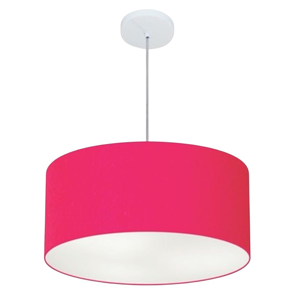 Pendente Cilíndrico Md-4100 Cúpula em Tecido 50x25cm Rosa Pink - Bivolt Pendente Cilíndrico Md-4100 Cúpula em Tecido 50x25cm Rosa Pink - Bivolt