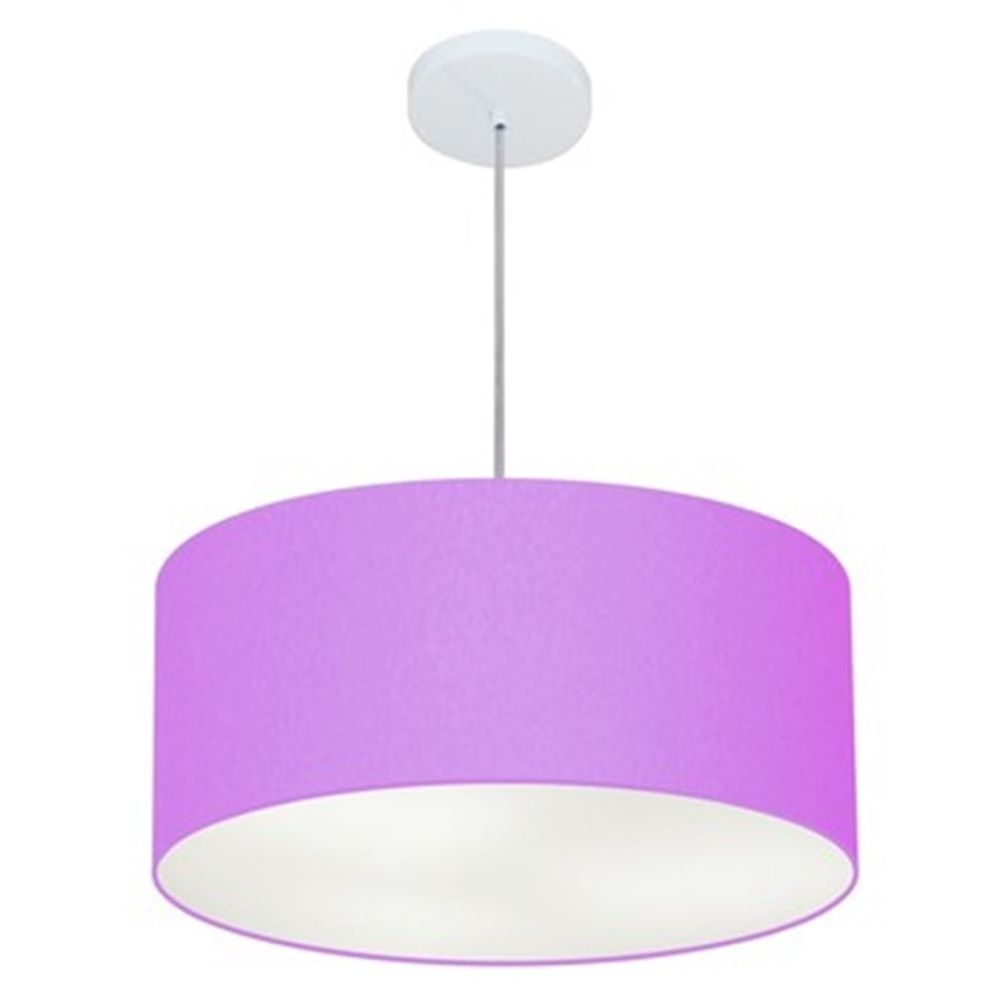 Pendente Cilíndrico Md-4100 Cúpula em Tecido 50x25cm Lilás - Bivolt Pendente Cilíndrico Md-4100 Cúpula em Tecido 50x25cm Lilás - Bivolt