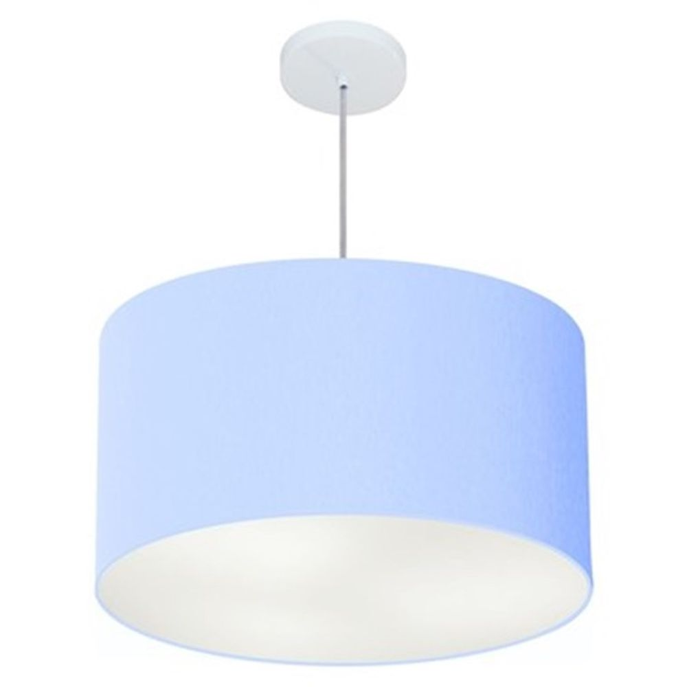 Pendente Cilíndrico Md-4101 Cúpula em Tecido 60x30cm Azul Bebê - Bivolt Pendente Cilíndrico Md-4101 Cúpula em Tecido 60x30cm Azul Bebê - Bivolt