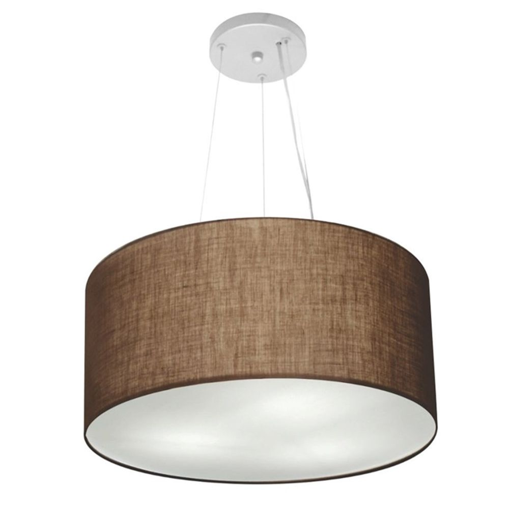 Pendente Cilíndrico Md-4185 Cúpula em Tecido 45x21cm Café - Bivolt Pendente Cilíndrico Md-4185 Cúpula em Tecido 45x21cm Café - Bivolt