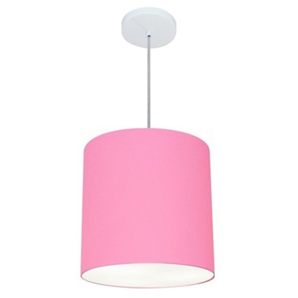 Pendente Cilíndrico Md-4036 Cúpula em Tecido 30x31cm Rosa Bebê - Bivolt Pendente Cilíndrico Md-4036 Cúpula em Tecido 30x31cm Rosa Bebê - Bivolt