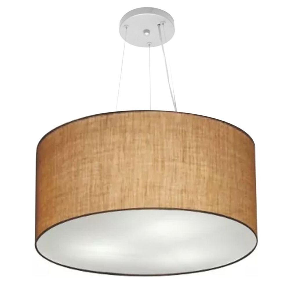 Pendente Cilíndrico Md-4189 Cúpula em Tecido 50x30cm Palha - Bivolt Pendente Cilíndrico Md-4189 Cúpula em Tecido 50x30cm Palha - Bivolt