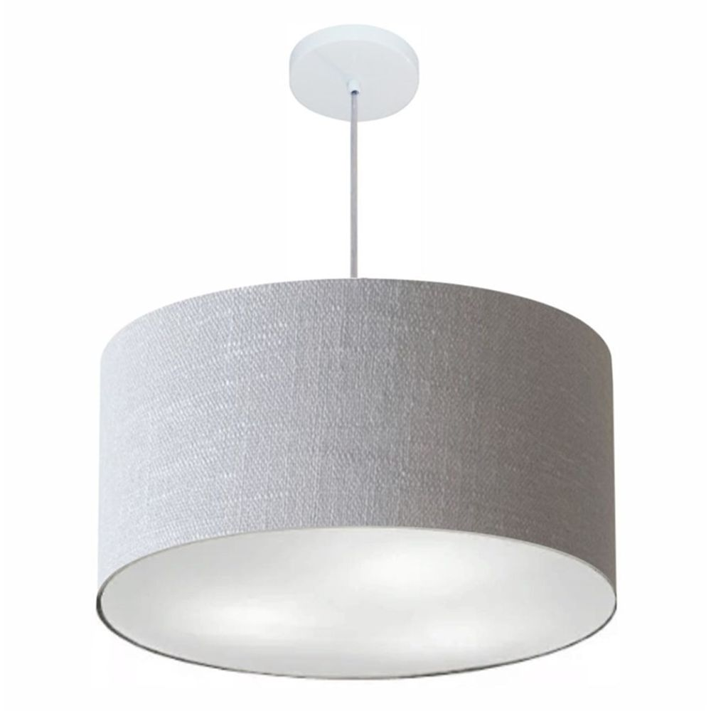 Pendente Cilíndrico Md-4101 Cúpula em Tecido 60x30cm Rústico Cinza - Bivolt Pendente Cilíndrico Md-4101 Cúpula em Tecido 60x30cm Rústico Cinza - Bivolt