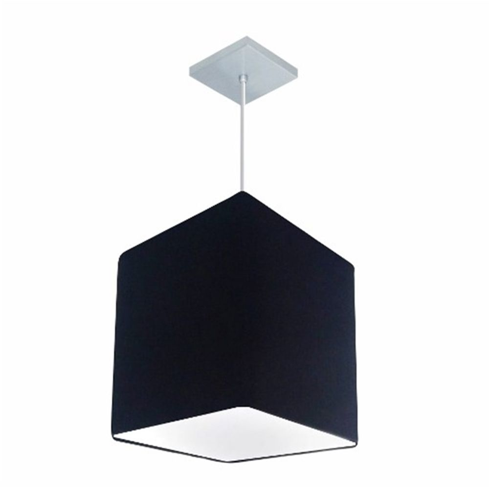 Pendente Quadrado Md-4051 Cúpula em Tecido 31/25x25cm Preto - Bivolt Pendente Quadrado Md-4051 Cúpula em Tecido 31/25x25cm Preto - Bivolt