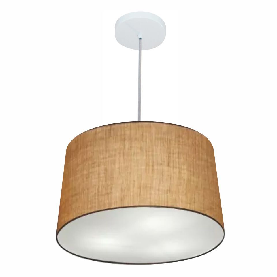 Pendente Cone Md-4247 Cúpula em Tecido 30/45x40cm Palha - Bivolt Pendente Cone Md-4247 Cúpula em Tecido 30/45x40cm Palha - Bivolt