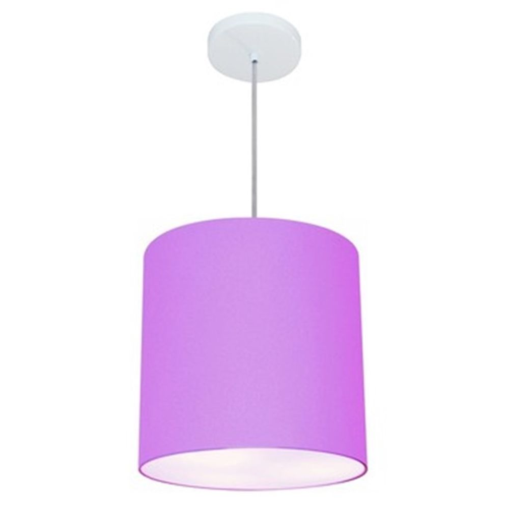 Pendente Cilíndrico Md-4036 Cúpula em Tecido 30x31cm Lilás - Bivolt Pendente Cilíndrico Md-4036 Cúpula em Tecido 30x31cm Lilás - Bivolt