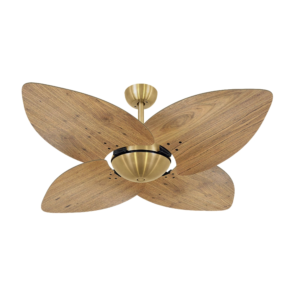 Ventilador de Teto Kovalski Dourado Office 4 Pás Rádica Freijó 220V Ventilador de Teto Kovalski Dourado Office 4 Pás Rádica Freijó 220V