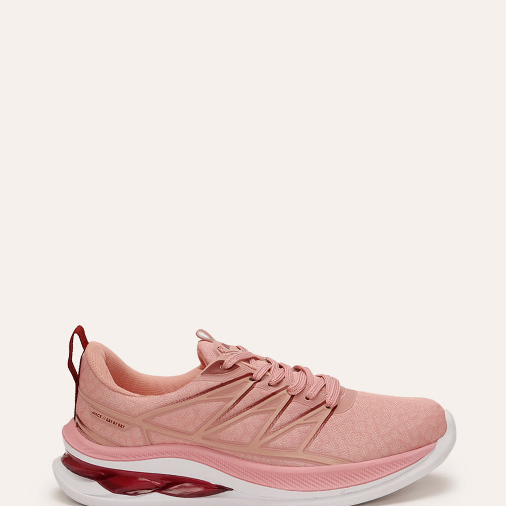 Tênis com recortes esportivo ace rosa Tênis com recortes esportivo ace rosa