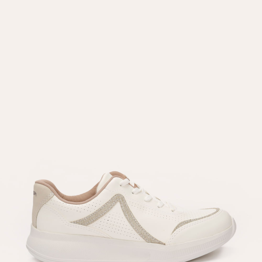 Tênis casual com recortes brilhos mississipi branco Tênis casual com recortes brilhos mississipi branco